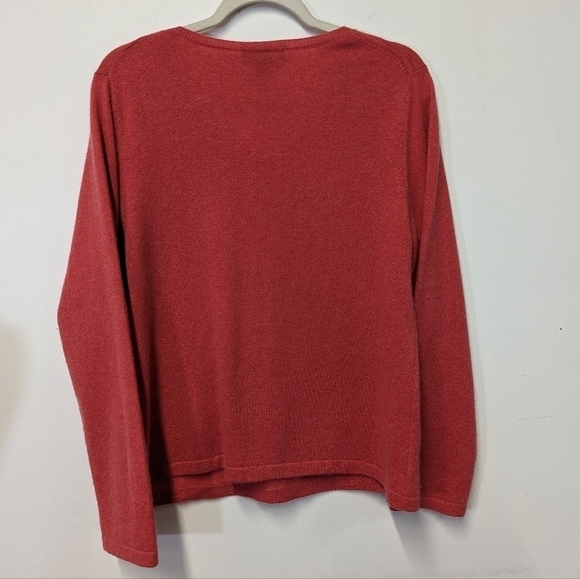 Charter Club Coral Cashmere V Neck Sweater 2 ply XL - Picture 8 of 10